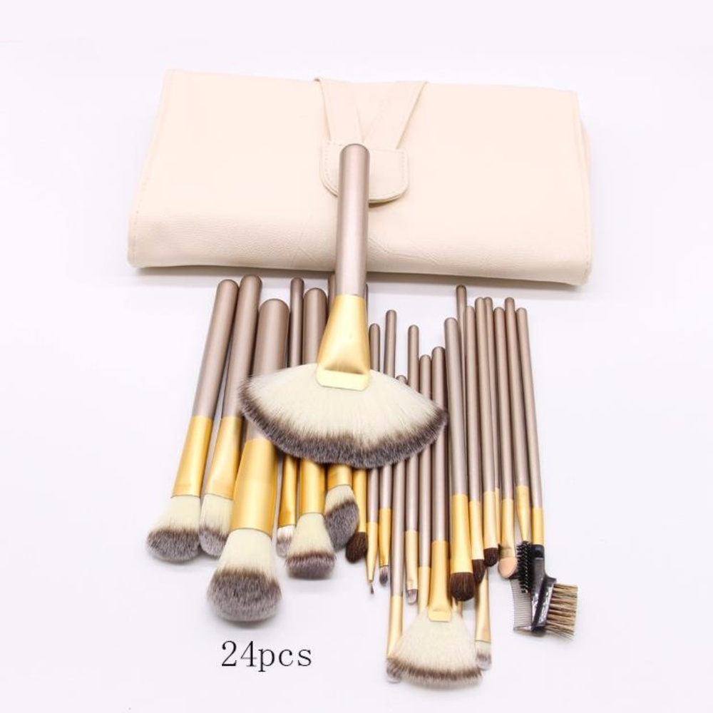 NEW 24pc Pro Makeup Brush Set W/Bag - Picture 2 of 5